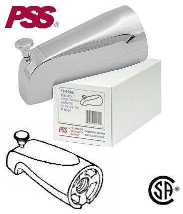 18-1053 C/P DIVERTOR SPOUT 1/2" COPPER SLIP