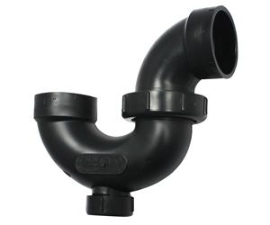 2" ABS UNION P-TRAP WITH CLEANOUT