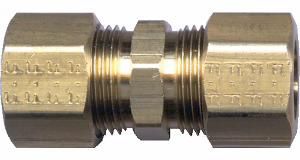3/8" x 1/4" OD Compression Brass Union Coupling