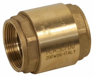 "BRASS 11/4"" CHECK VALVE SPRING LOADED 1"