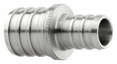 3/4" PEX X 1/2" PEX STAINLESS STEEL COUPLER