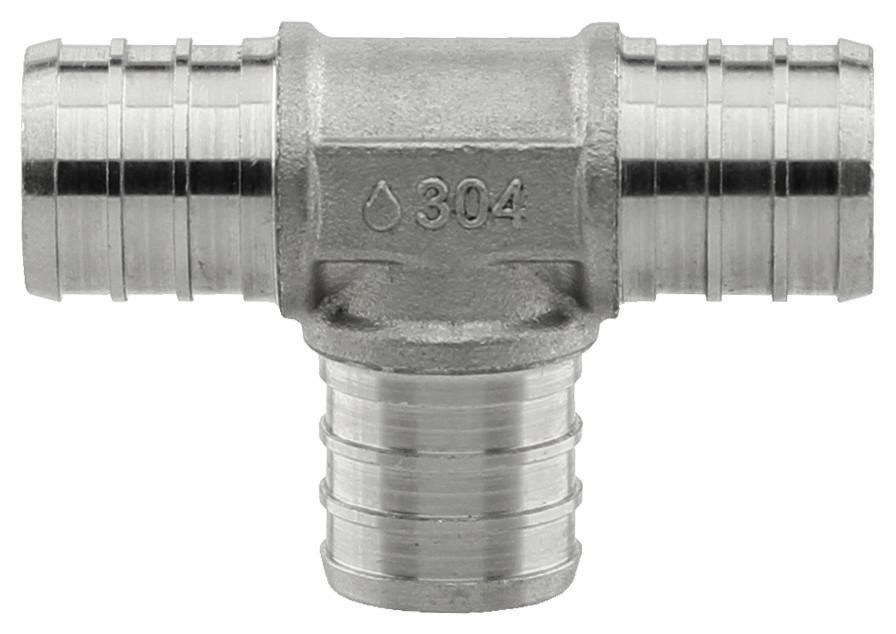 PEX CRIMP STAINLESS STEEL TEE 1"