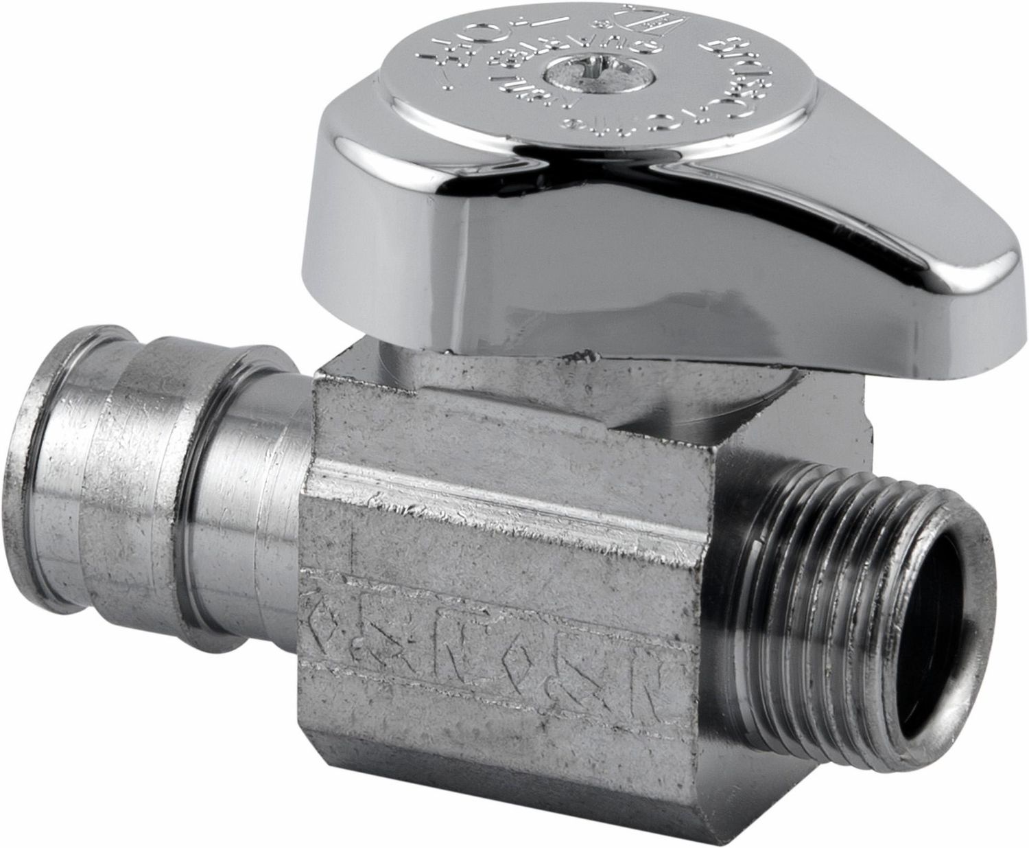 1/2" x 3/8" Cold Expansion Pex x Comp Straight Stop Valve