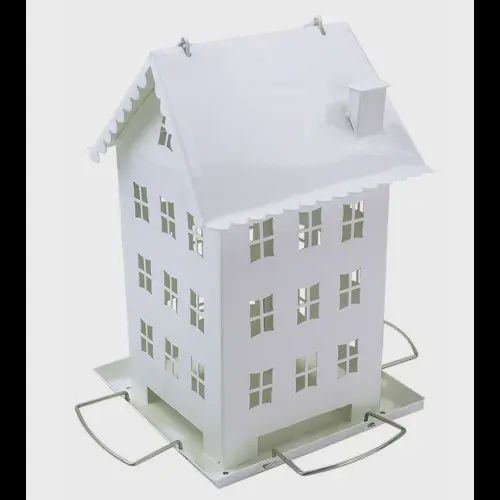 FARMHOUSE BIRD FEEDER WHITE