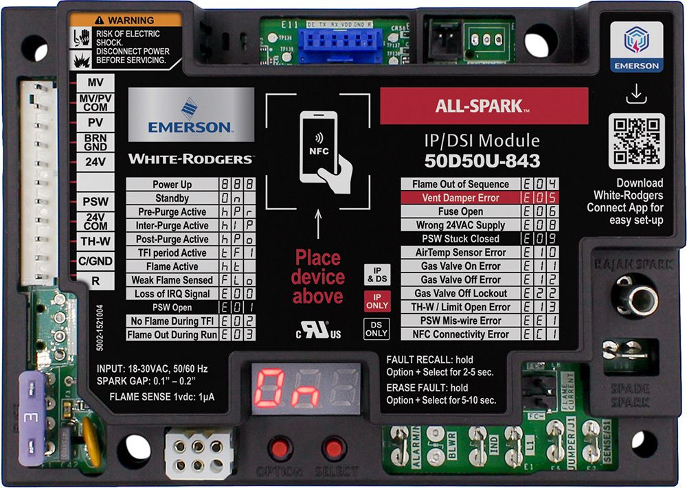 50D50U-843 ALL SPARK UNIVERSAL PILOT DIRECT SPARK 24V