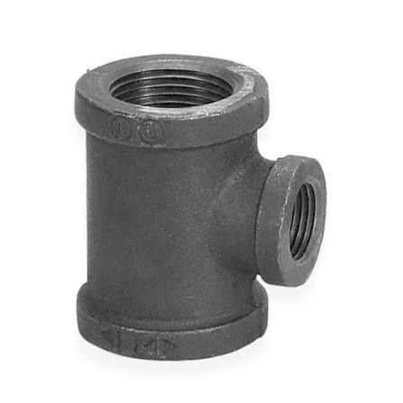 BIRT1218 BLACK IRON REDUCING TEE 1/2" X 1/8"