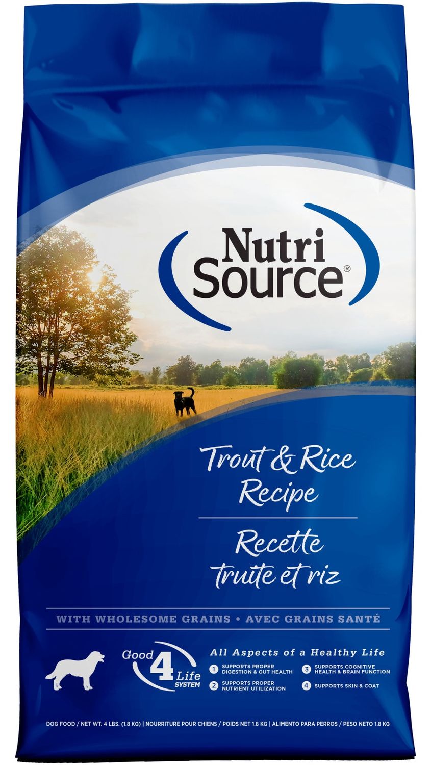 Nutri Source Dog Trout &amp; Rice, Size: 4LB