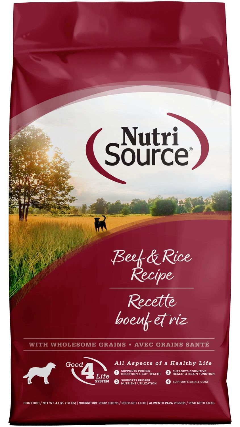 Nutri Source Dog Beef &amp; Rice, Size: 4LB