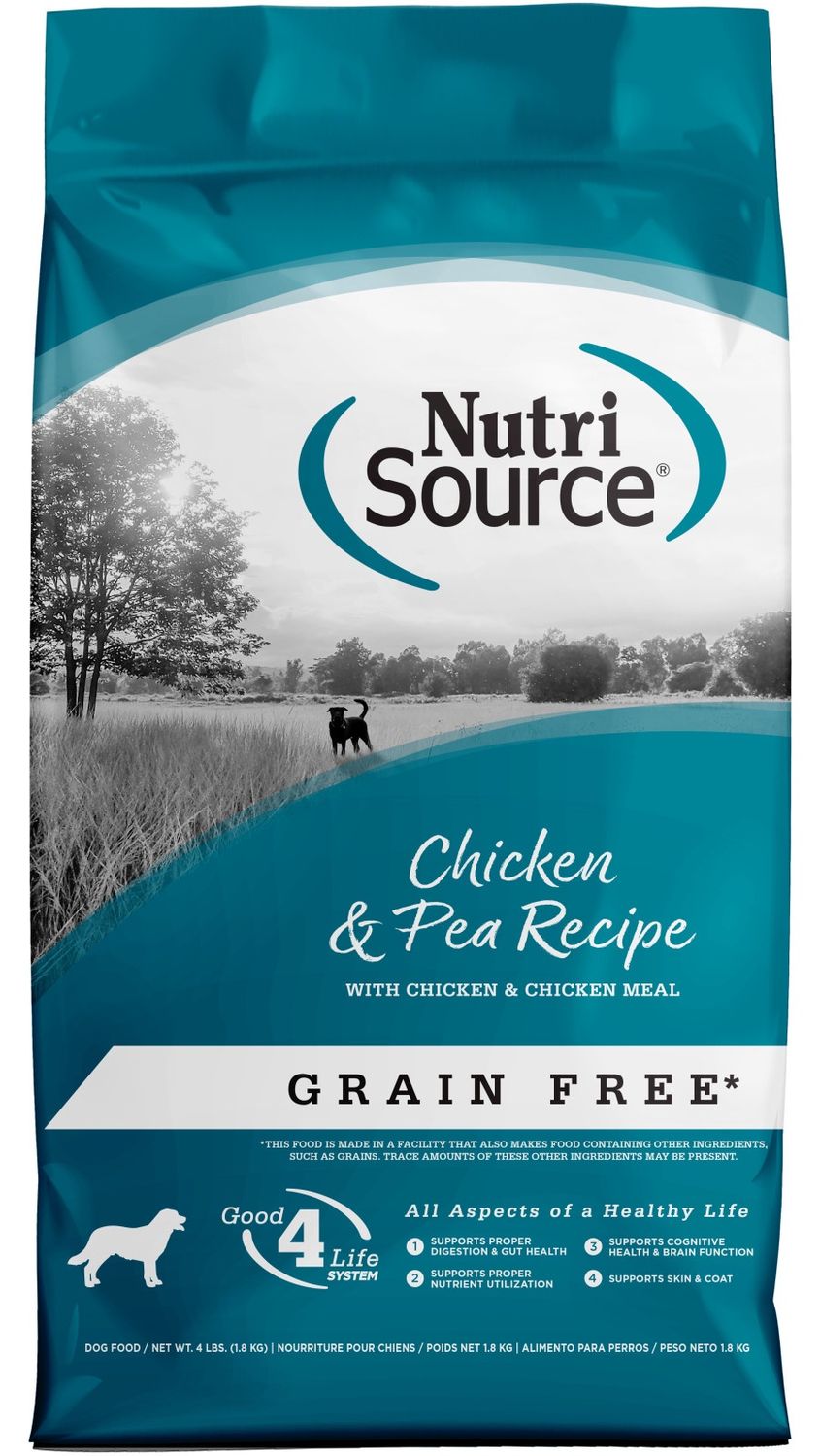 Nutri Source Dog Grain Free Chicken &amp; Pea, Size: 26LB