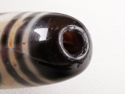 天珠 西藏清老料器天珠莲花三眼20x14mm 品相好爆老保真zxy
