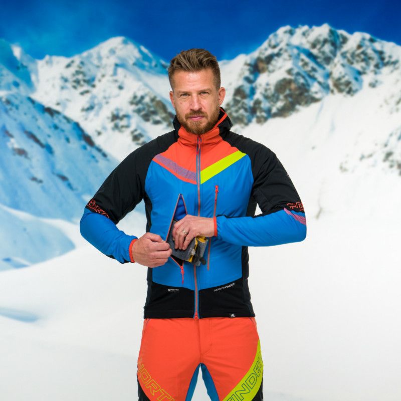 Męska kurtka skiturowa techniczna Northfinder Solisko Polartec Alpha direct 2,5L niebiesko-czarna