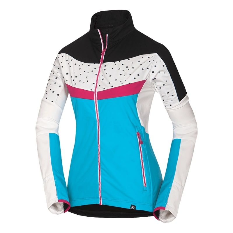 Damska kurtka skiturowa NORTHFINDER Polartec® Power Stretch® PRO LUCINA czarno-biało-niebieska