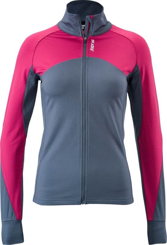 Bluza sportowa damska elastyczna z golfem Silvini Staffora typ slim-fit ocieplana, kolor punch WJ1510