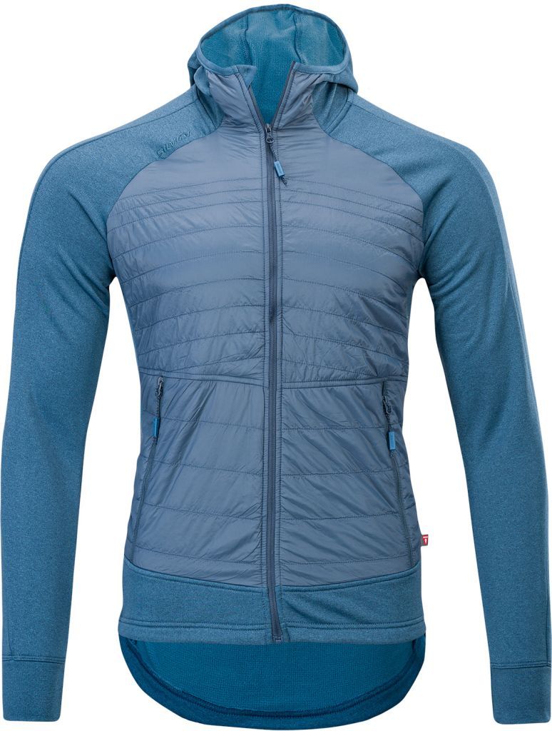 Męska bluza sportowa z kapturem, polarowa, przód nieprzewiewne panele Silvini Dirilo MJ1310 kolor blue navy