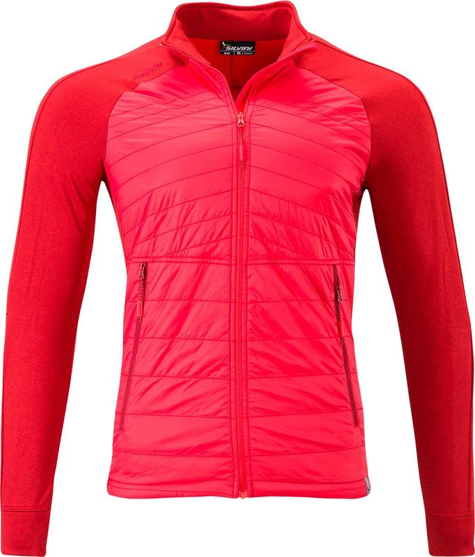 Męska bluza sportowa, przód ocielone panele,tył przewiewny, Silvini Grado, czerwona MJ1714-2011