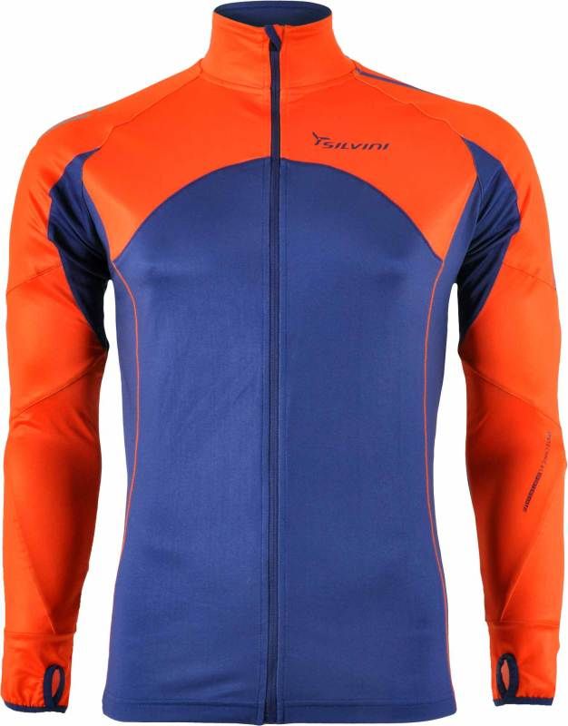Męska bluza elastyczna na narty biegowe i skiturowe Silvini Matese kolor navy-orange MJ1507-12422