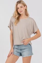 Round Neck Drop Shoulder Shirt