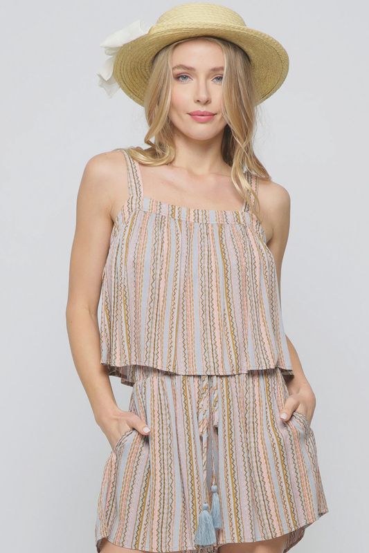 Striped Flowy Tank