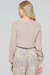 Gauze Twist Front Long Sleeve