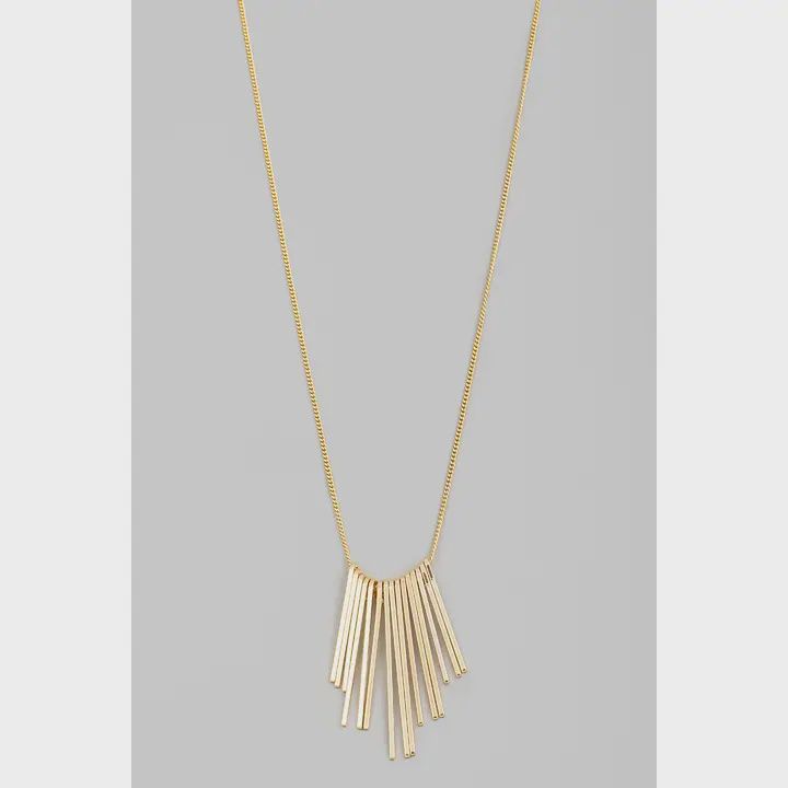 Bar Fringe Charm Necklace