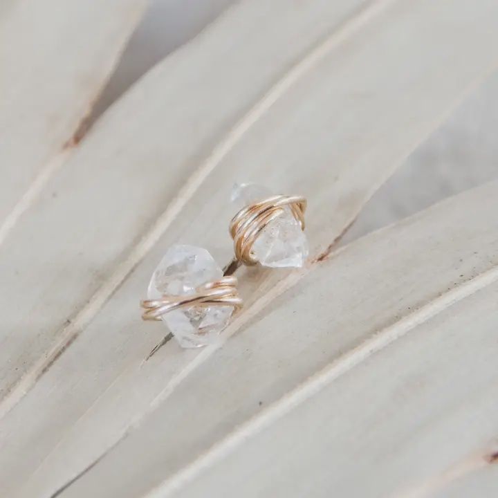Herkimer Stone Stud Earrings