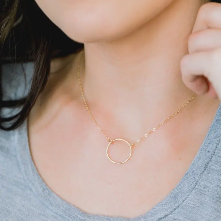 Gold Open Ring Necklace