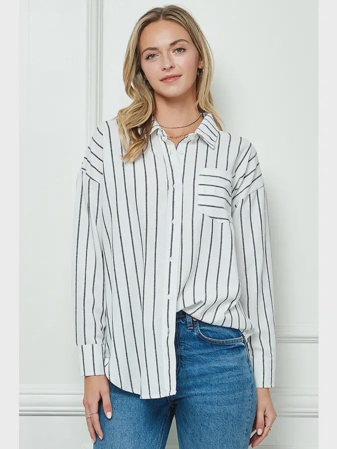 Oversize Stripe Linen Shirt