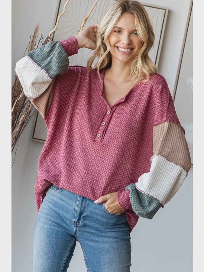 Rust Waffle Knit