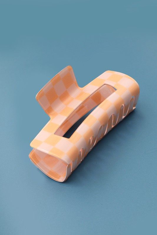 Resin Checker Hair Claw Clips
