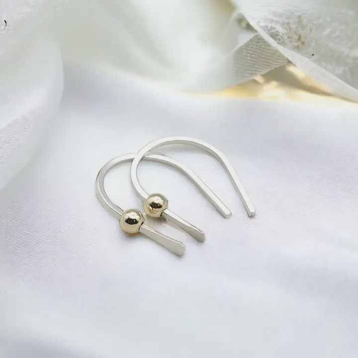 Silver &amp; Gold Hugger Earrings