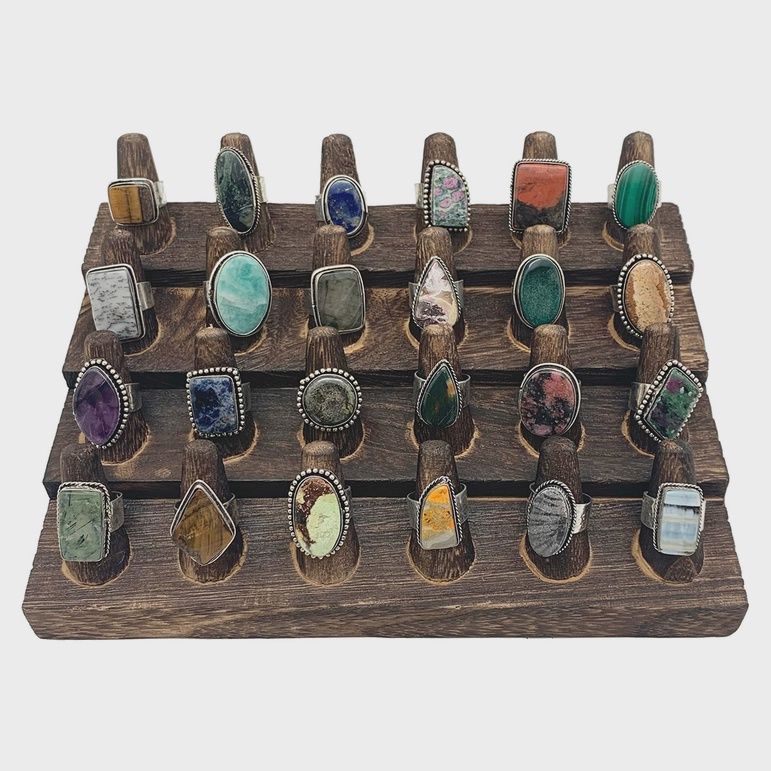 Naturally You – Genuine Stone Jewelry Set in Silver-Plated Brass