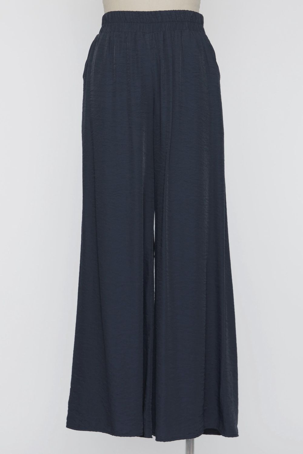 Rayon Wide Leg Pants, Size: Small, Colour: Graphite