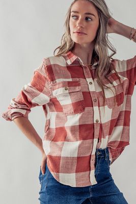 Plaid Flannel Button Down Shirt