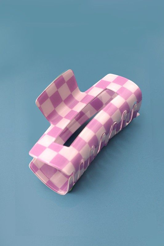 Jumbo Resin Checker Hair Claw Clips, Colour: Jumbo Variety - 4