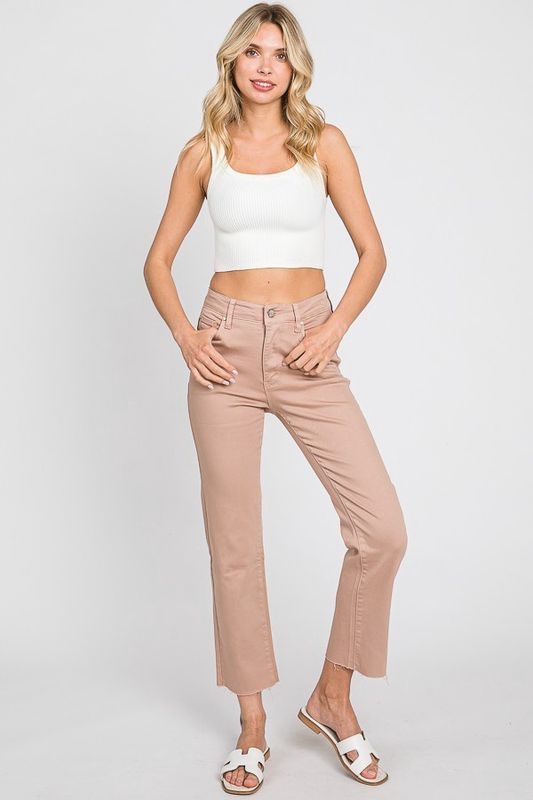 Blush High Rise Straight Leg Crop
