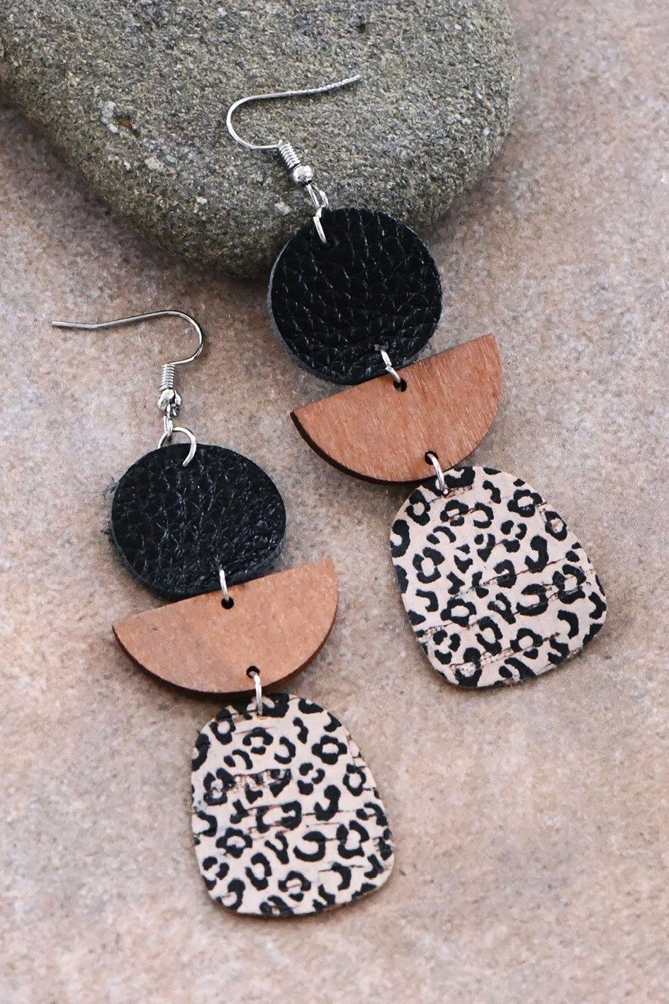 Leopard Print Cork Earrings