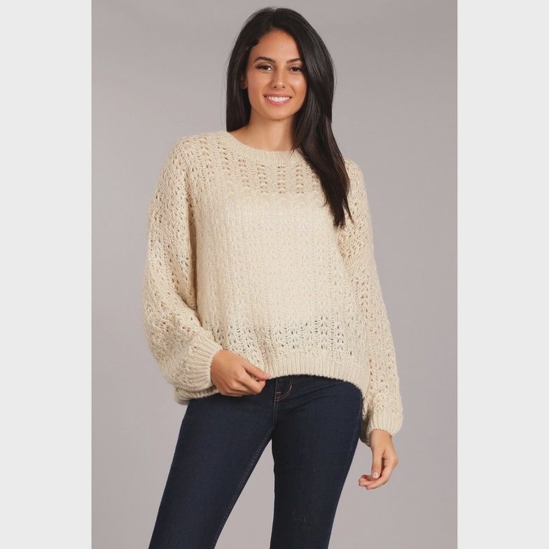 Beige Knitted Sweater, Size: Small/Medium