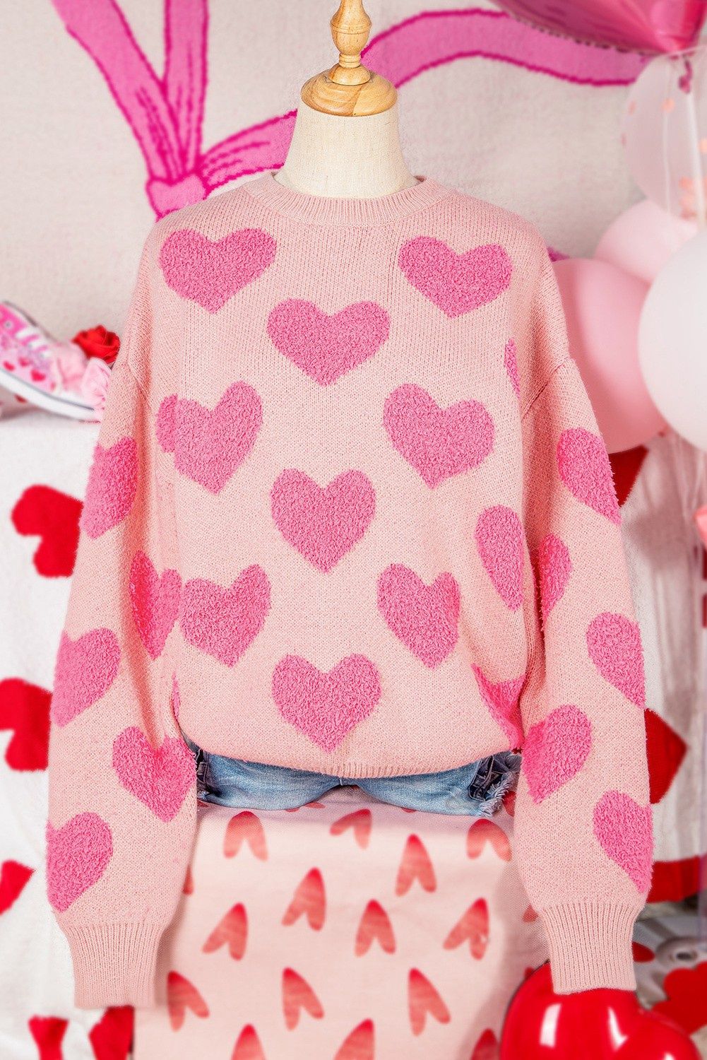 Heart Knit Sweater, Size: Small