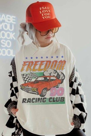 Retro Racing Club Graphic Tee, Size: S/M