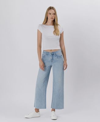 Vervet Light Wash High Rise Crop w/ Raw Hem