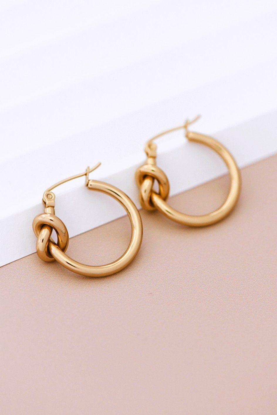 18K Gold Dipped Knotted Hoops