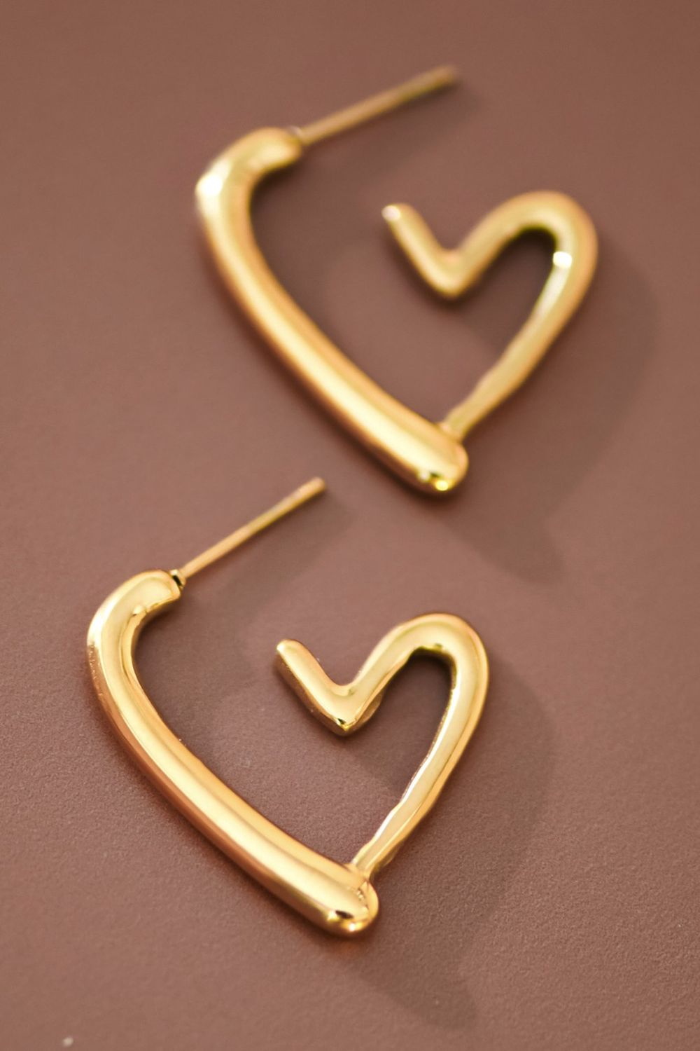 18K Gold Plated Heart Hoops