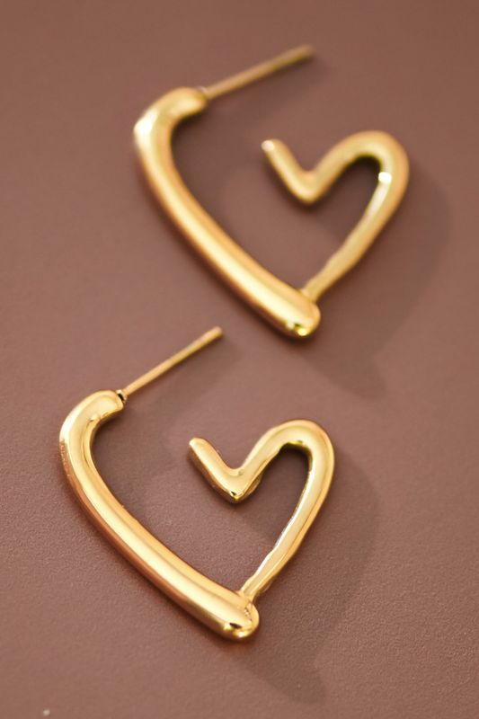 18K Gold Plated Heart Hoops