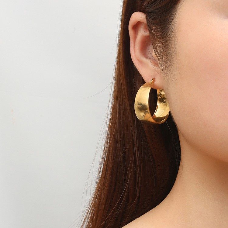 18k Gold Dipped Chunky Hoop Earrings