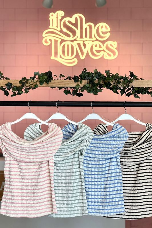 Off The Shoulder Striped Top