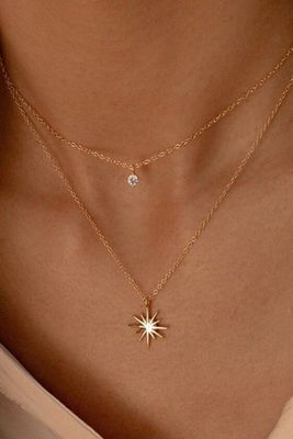 Star 18k Gold Dipped Layered Necklace