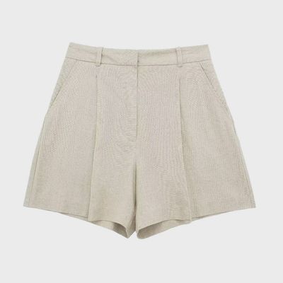 Linen Pleated Shorts