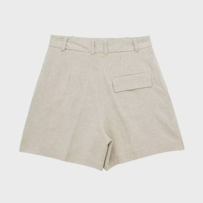 Linen Pleated Shorts