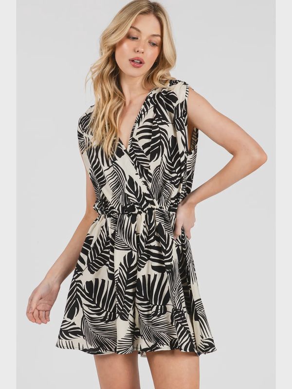 Palm Tie-Back Romper