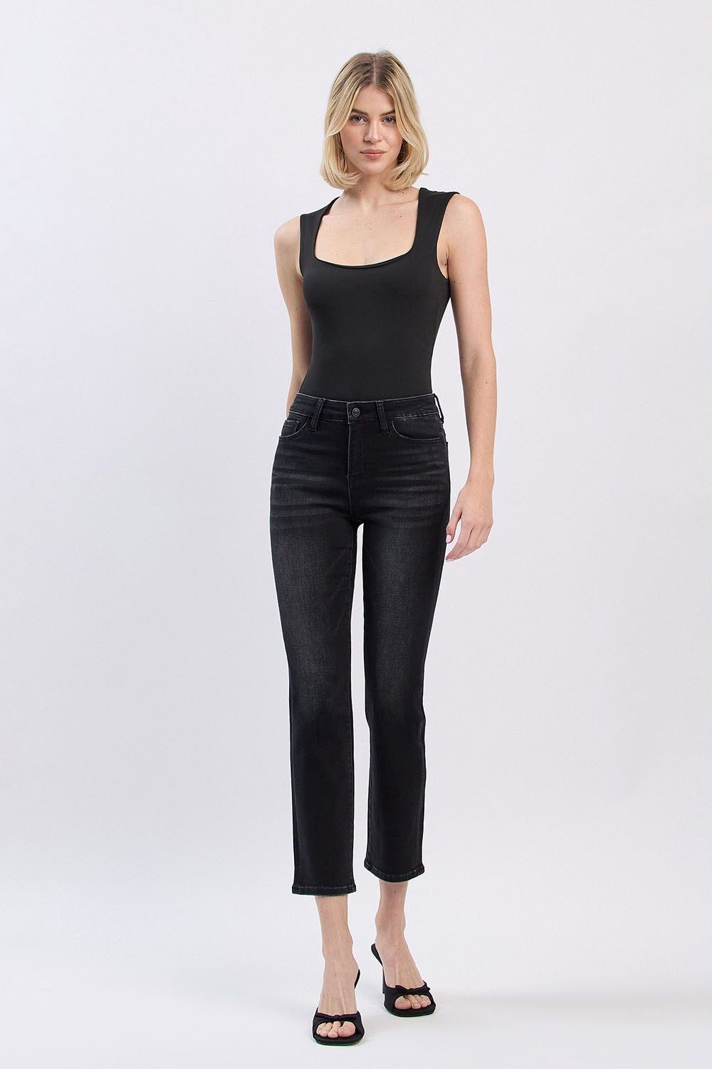 Vervet HR Ankle Slim Straight Jeans, Size: 24
